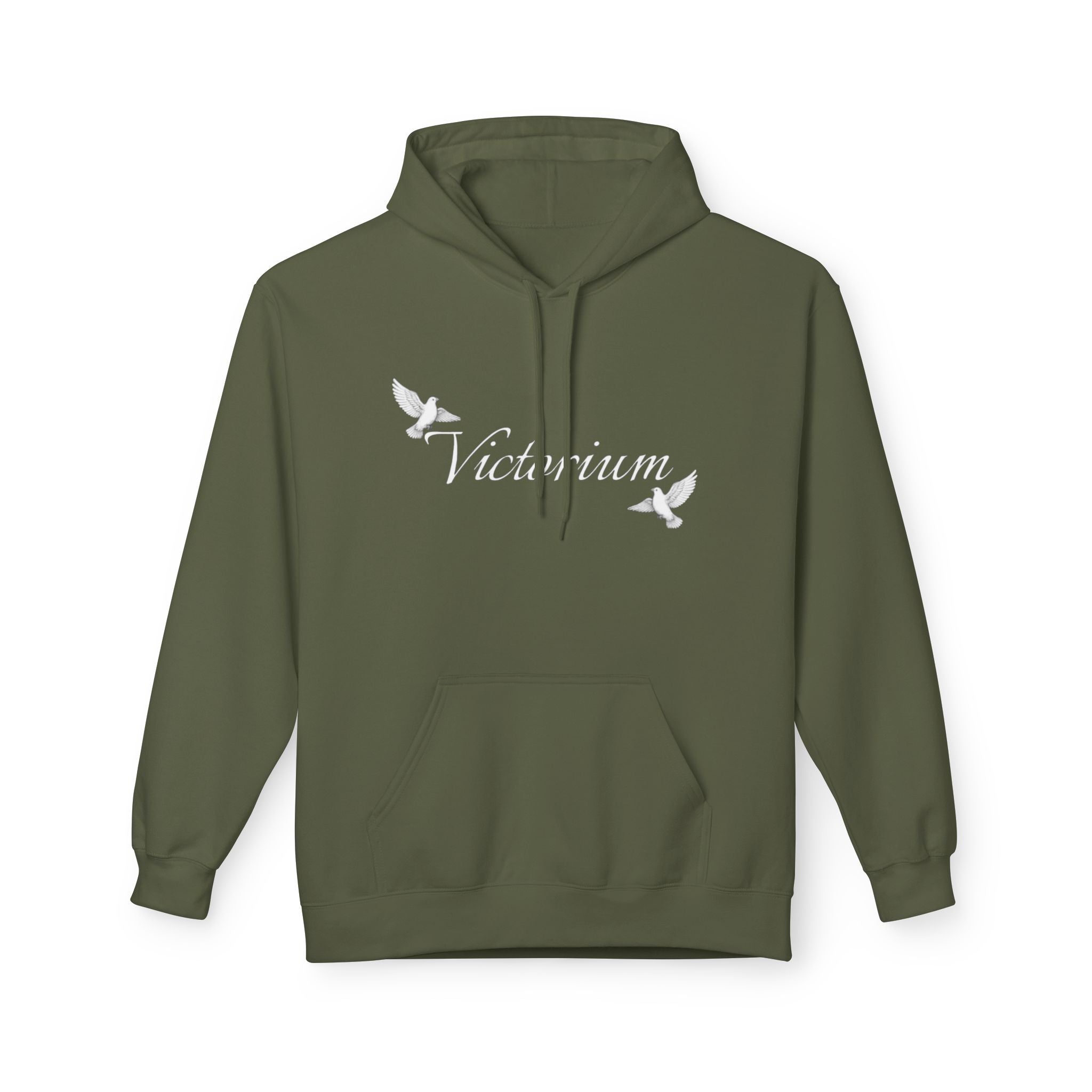 Dove Surrounded Victorium Word Logo Womens Fleece Hoodie