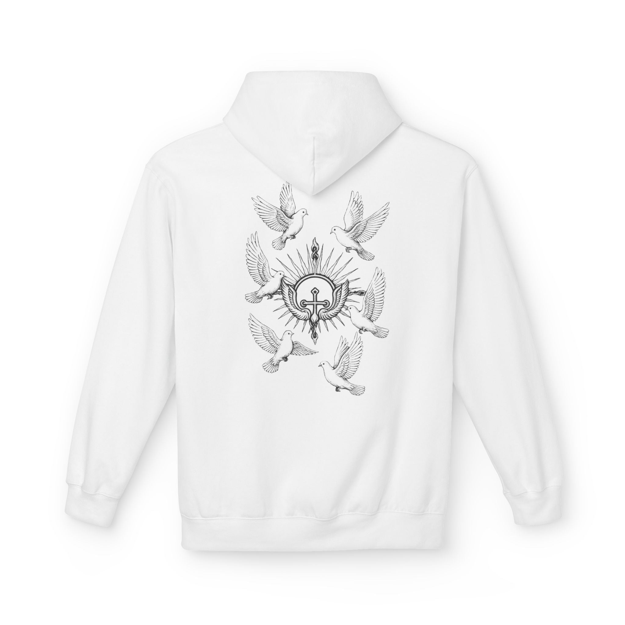 Dove Surrounded Victorium Logo Unisex Fleece Hoodie