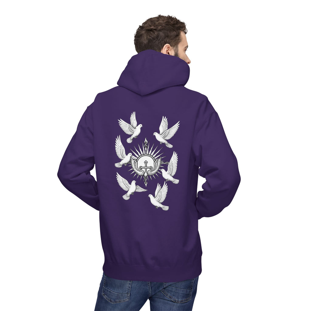 Dove Surrounded Victorium Logo Unisex Fleece Hoodie