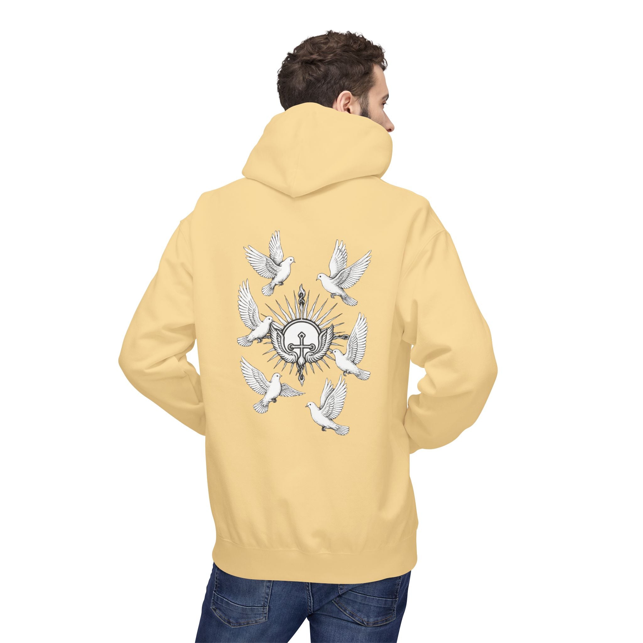 Dove Surrounded Victorium Logo Unisex Fleece Hoodie