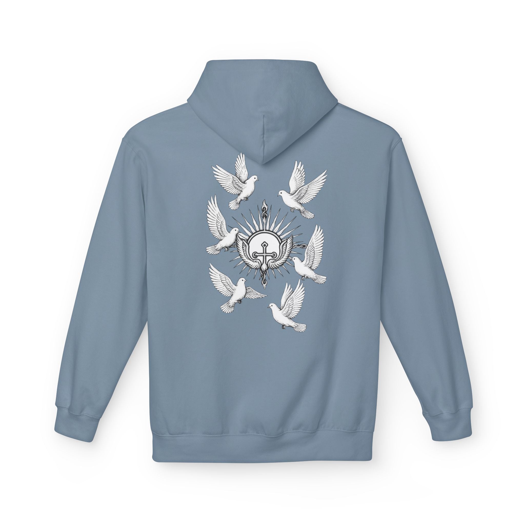 Dove Surrounded Victorium Logo Unisex Fleece Hoodie