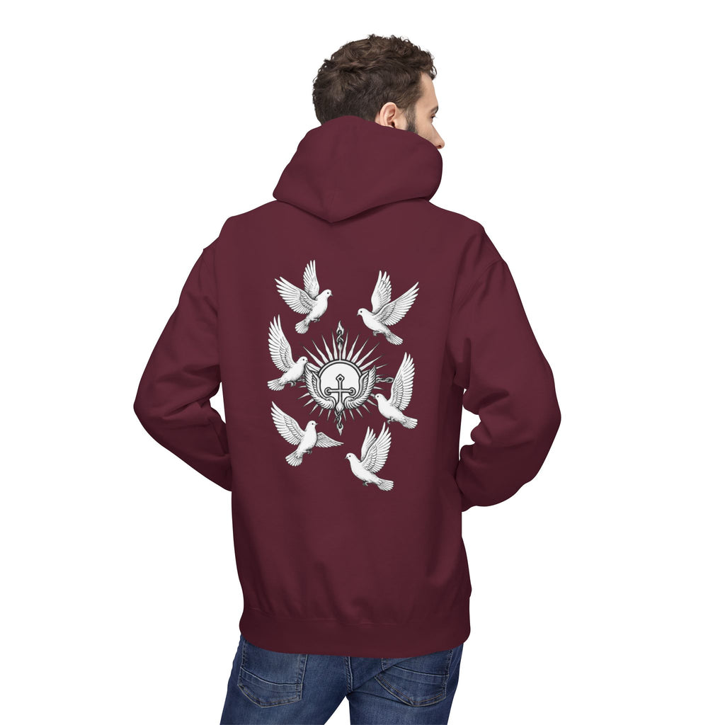 Dove Surrounded Victorium Logo Unisex Fleece Hoodie