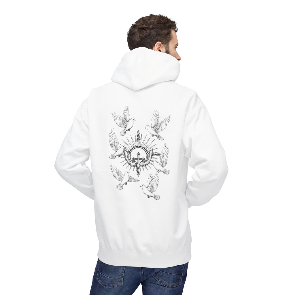 Dove Surrounded Victorium Logo Unisex Fleece Hoodie