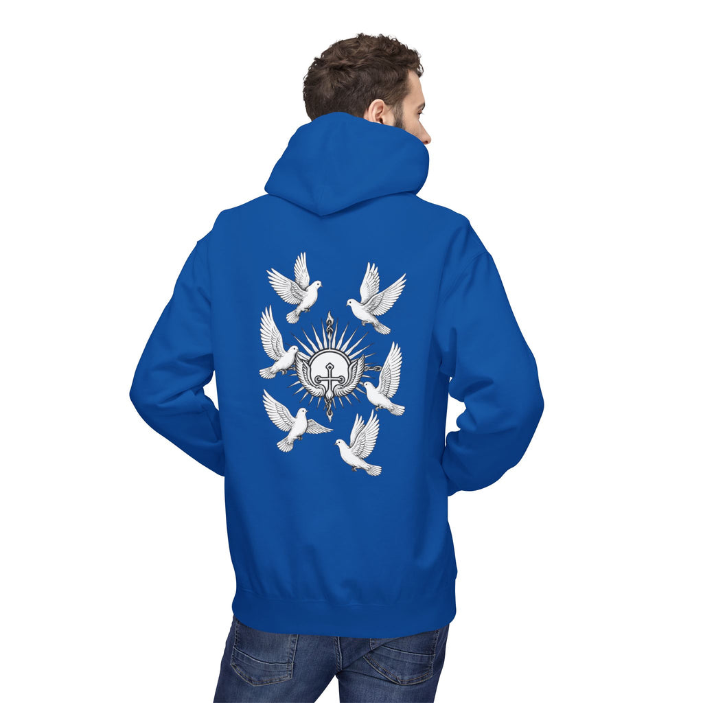 Dove Surrounded Victorium Logo Unisex Fleece Hoodie