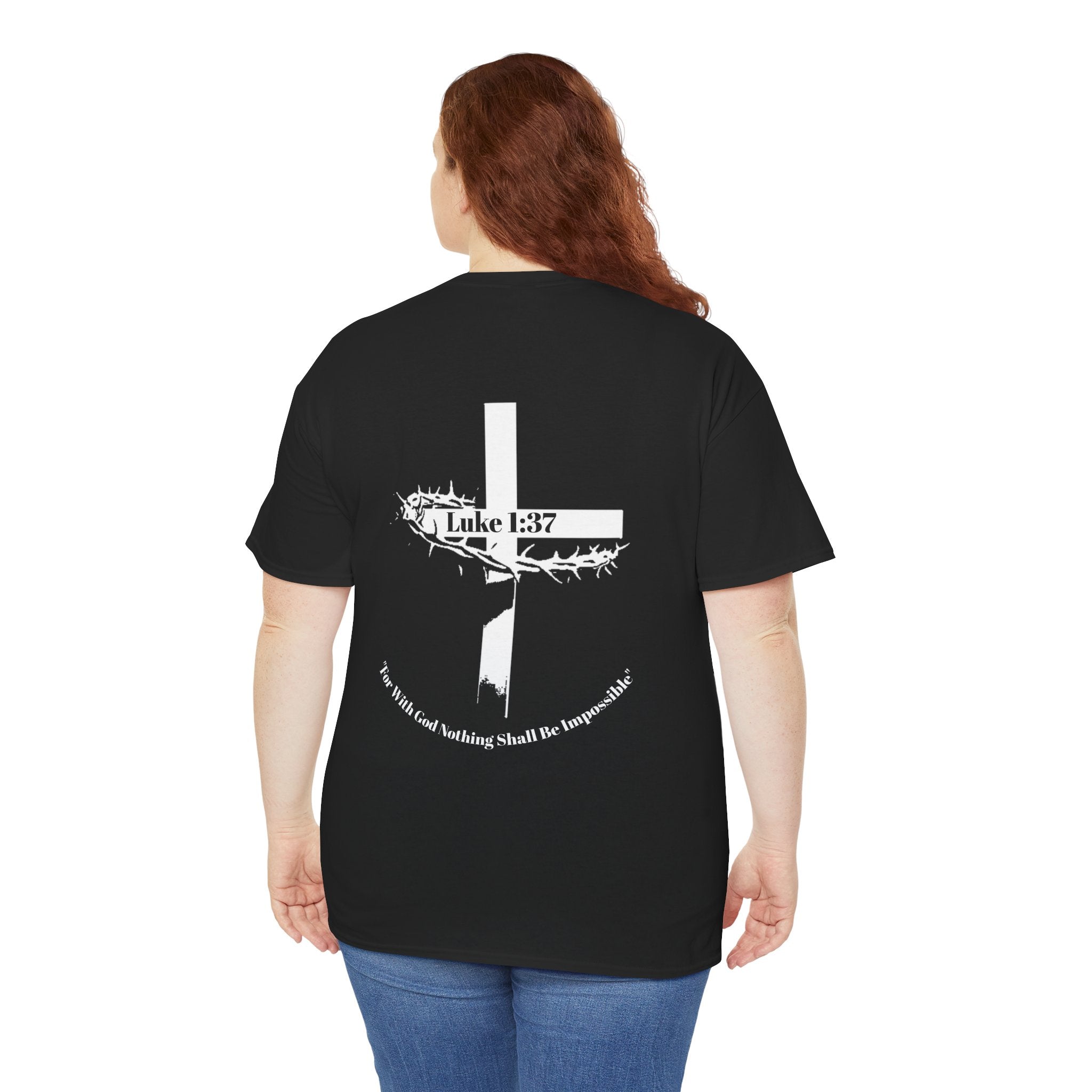 Victorium Womens Cross Tee-Shirt with Crown of Thorns