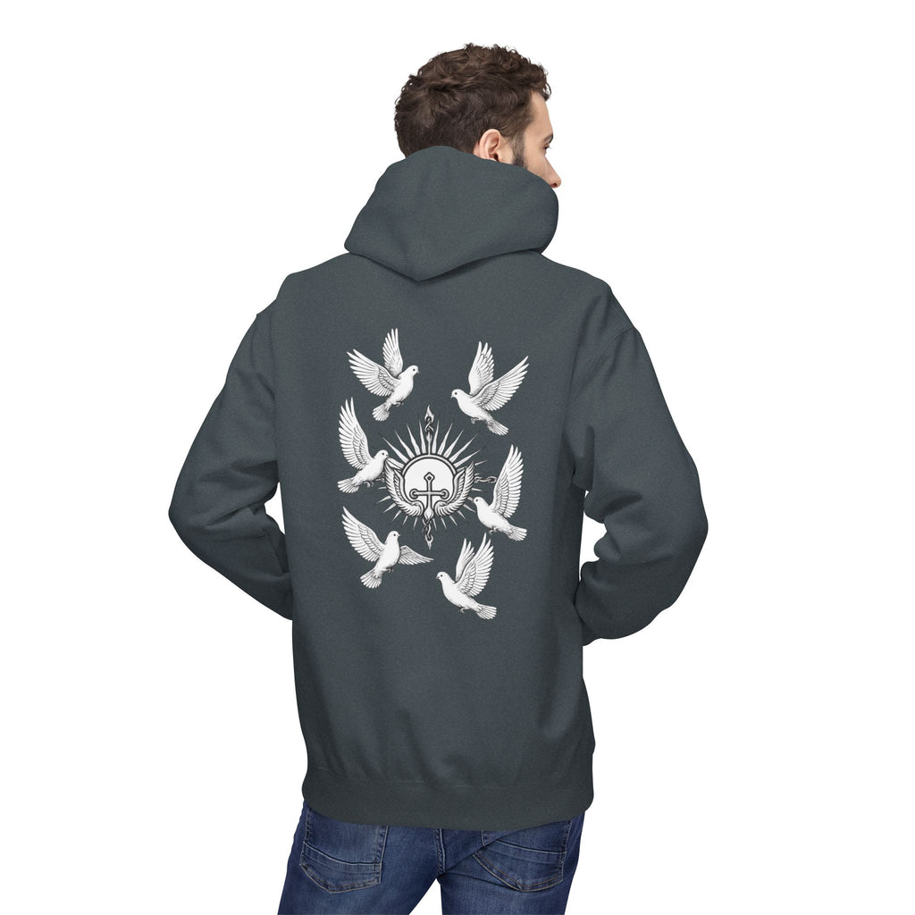 Dove Surrounded Victorium Logo Unisex Fleece Hoodie