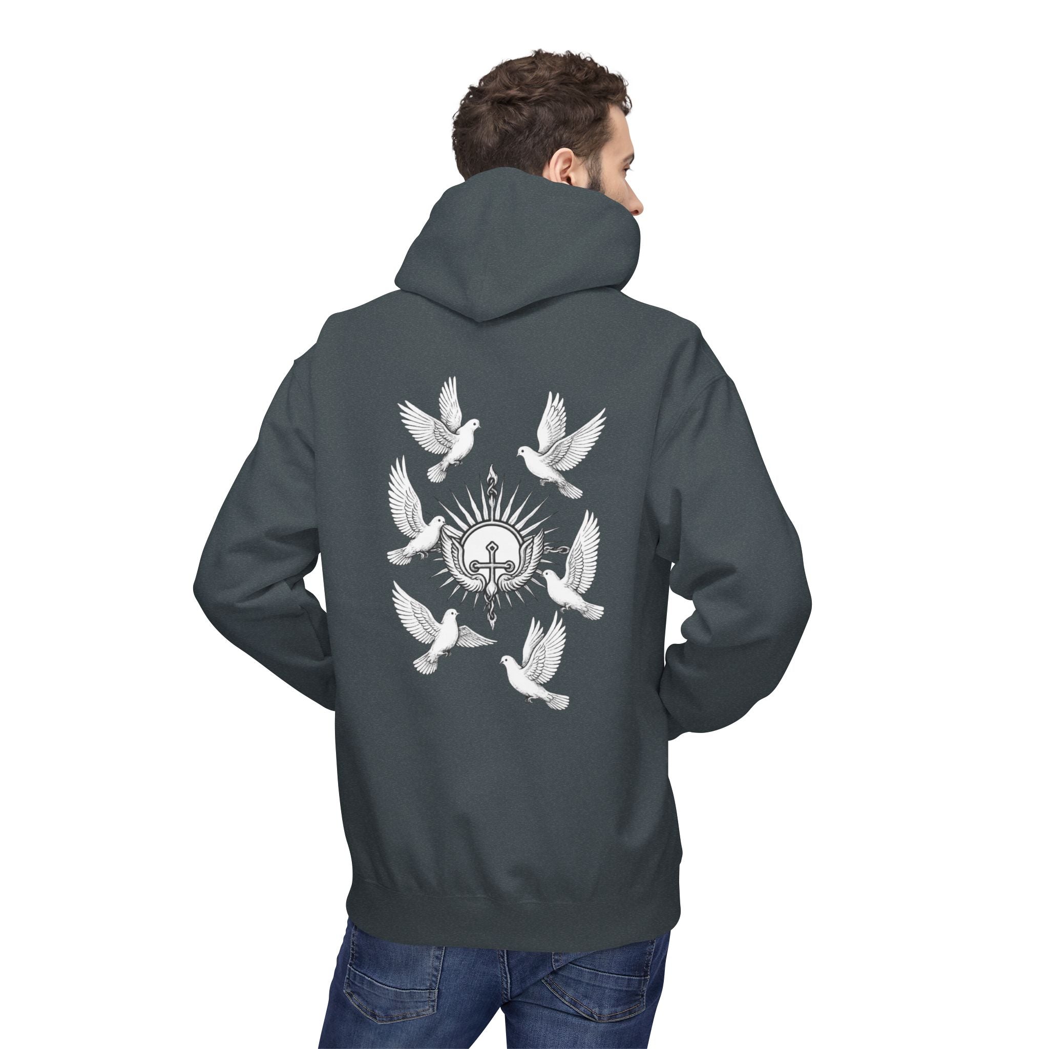 Dove Surrounded Victorium Logo Unisex Fleece Hoodie