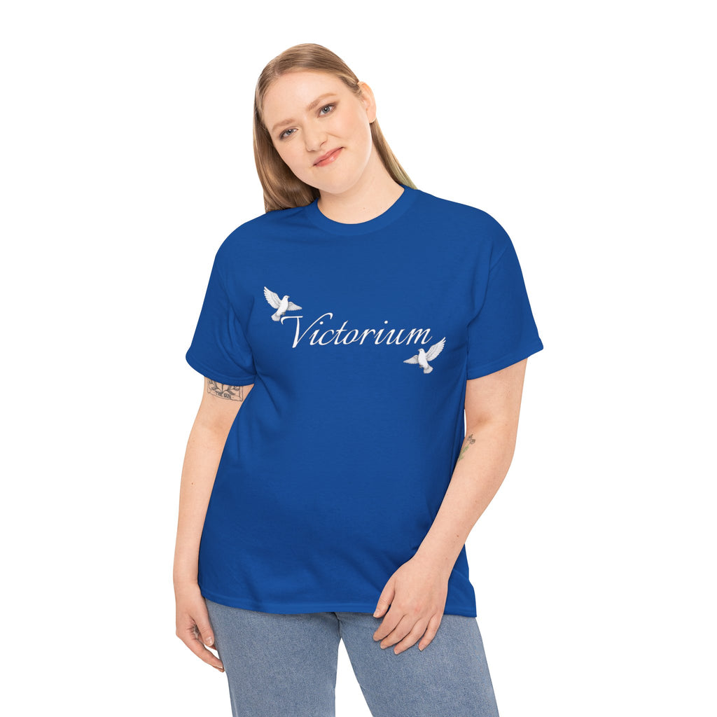 Dove Surrounded Victorium Word Logo Womens Tee