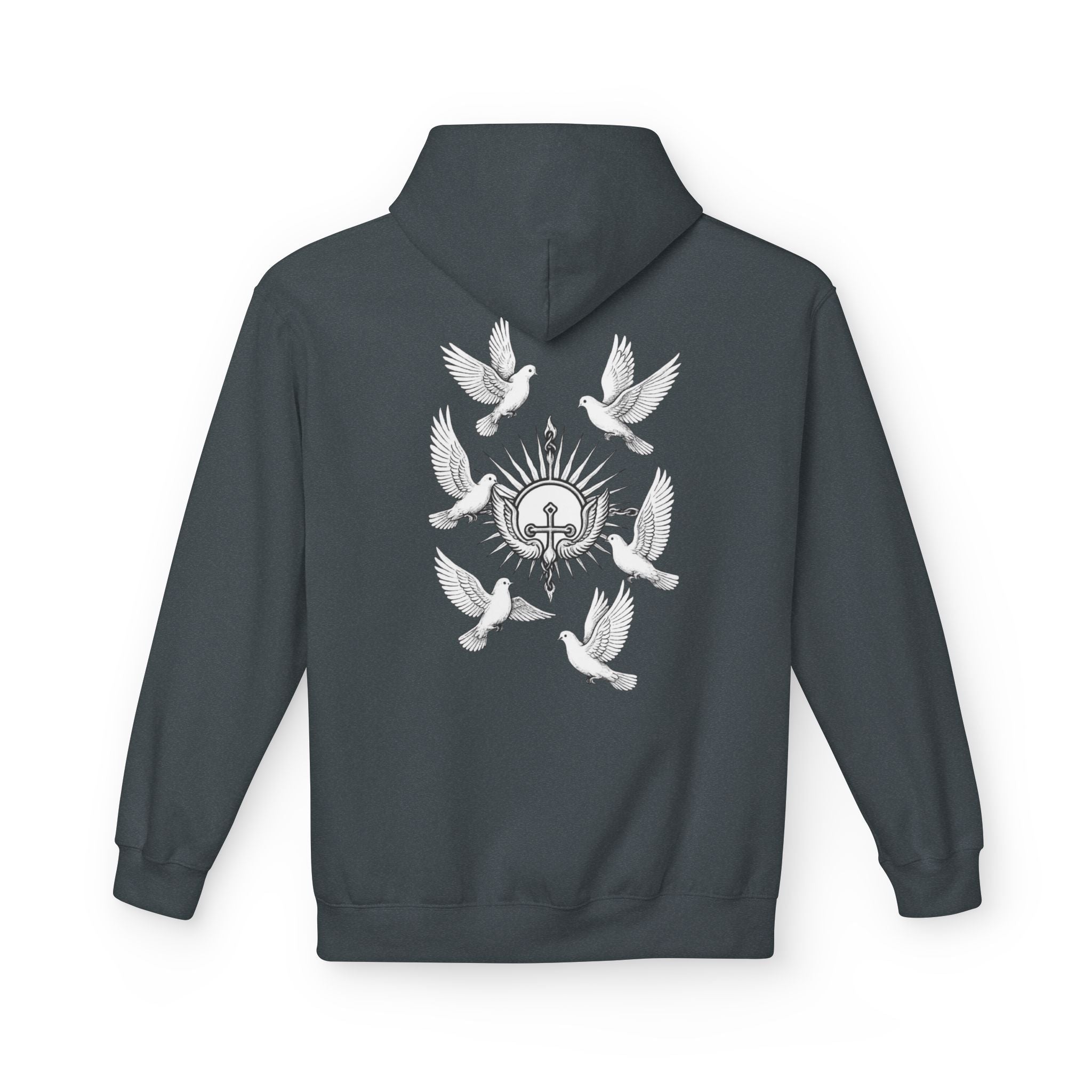 Dove Surrounded Victorium Logo Unisex Fleece Hoodie