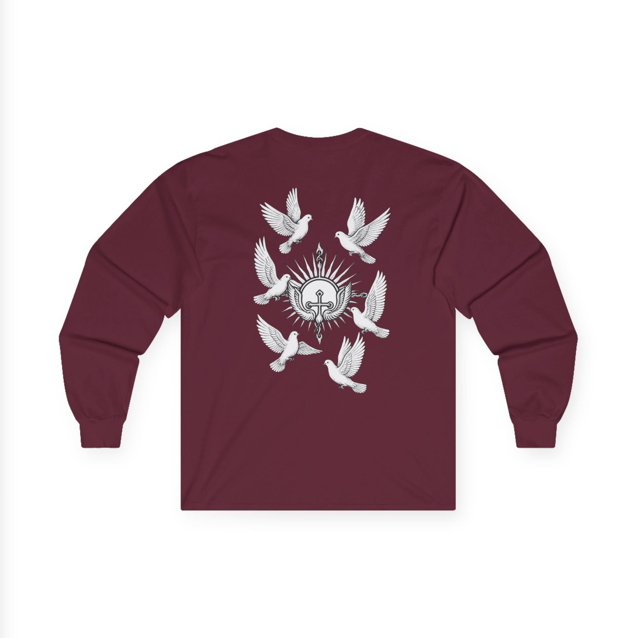 Dove Surrounded Victorium Logo Unisex Long-Sleeve Tee