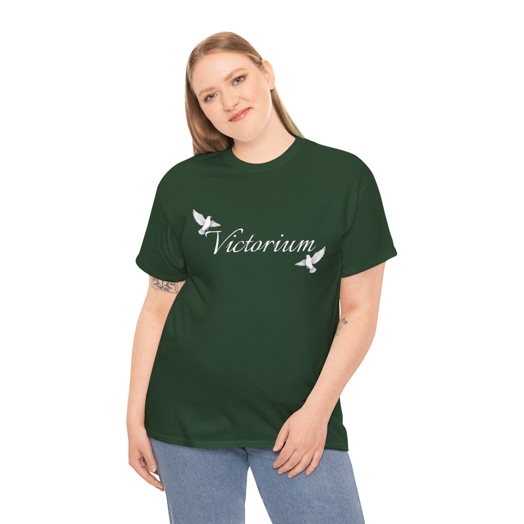 Dove Surrounded Victorium Word Logo Womens Tee