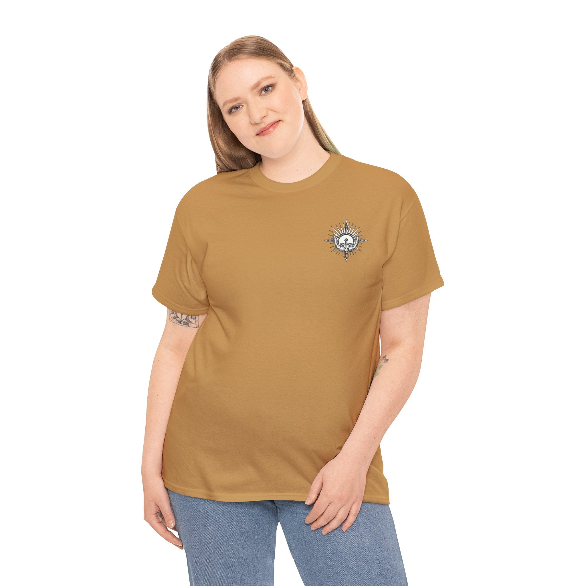 Victorium Womens Cross Tee-Shirt with Crown of Thorns