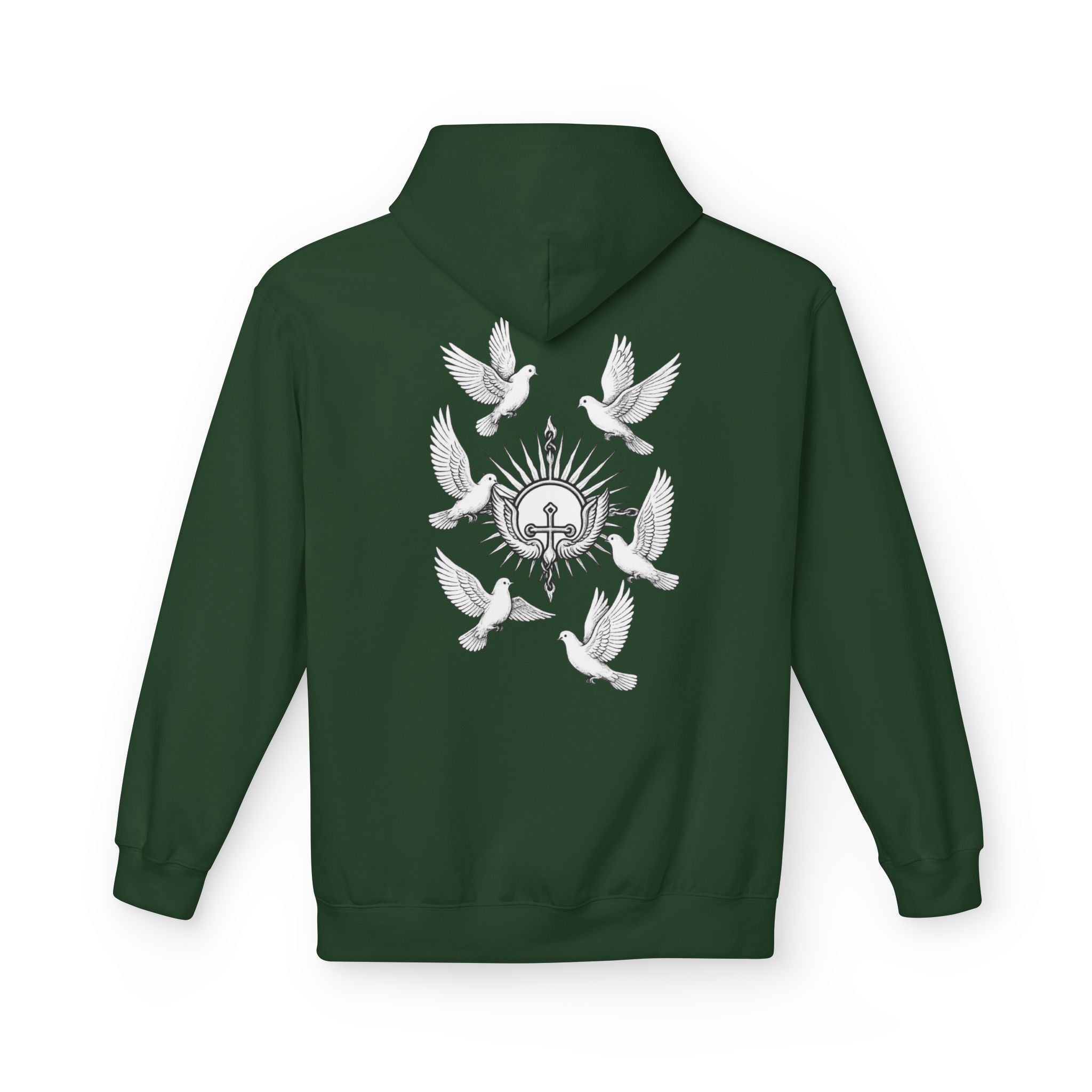 Dove Surrounded Victorium Logo Unisex Fleece Hoodie