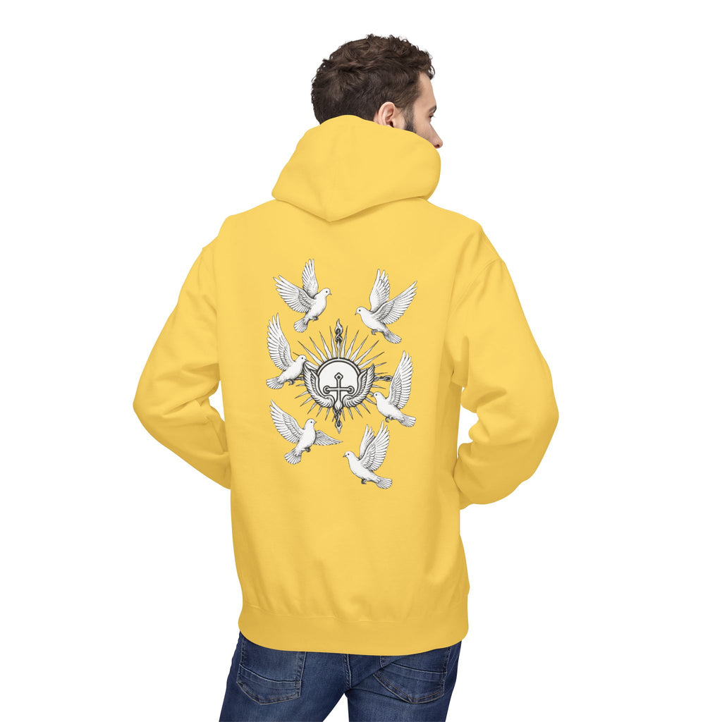 Dove Surrounded Victorium Logo Unisex Fleece Hoodie