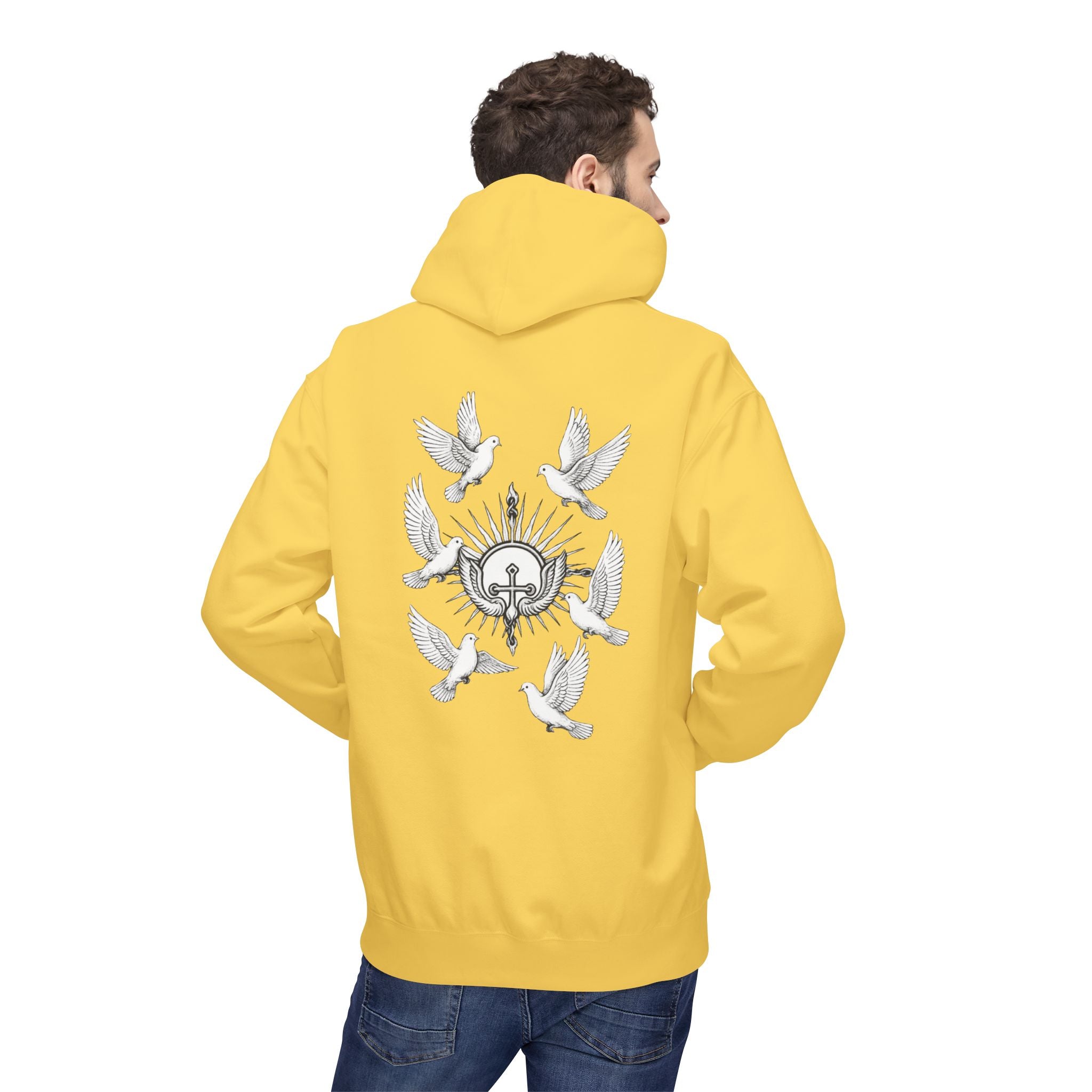 Dove Surrounded Victorium Logo Unisex Fleece Hoodie