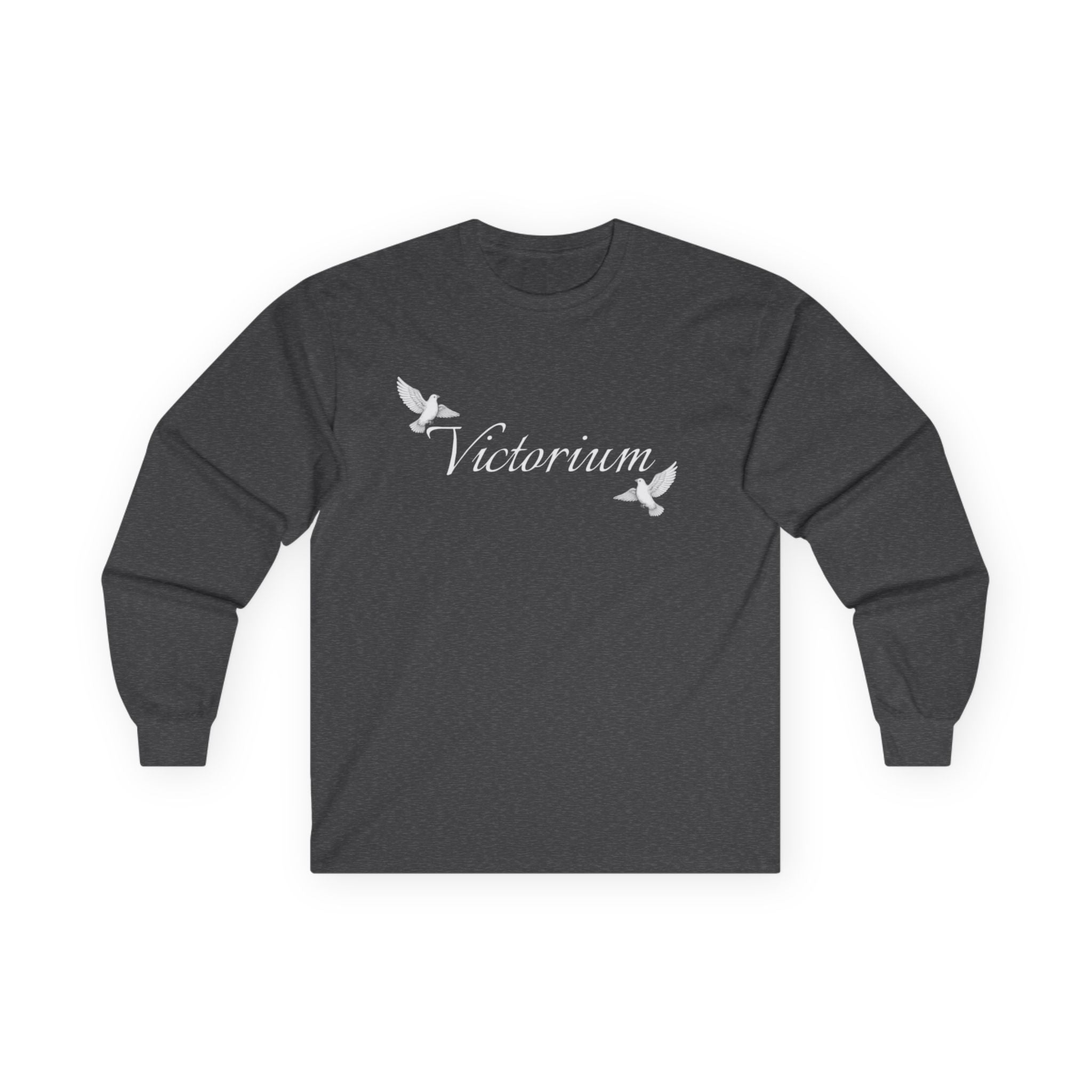 Dove Surrounded Victorium Word Logo Womens Long-Sleeve Tee