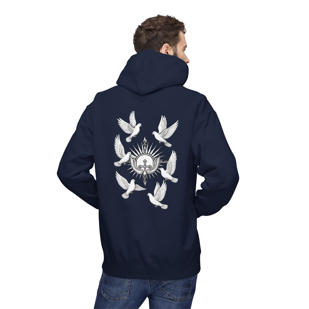 Dove Surrounded Victorium Logo Unisex Fleece Hoodie