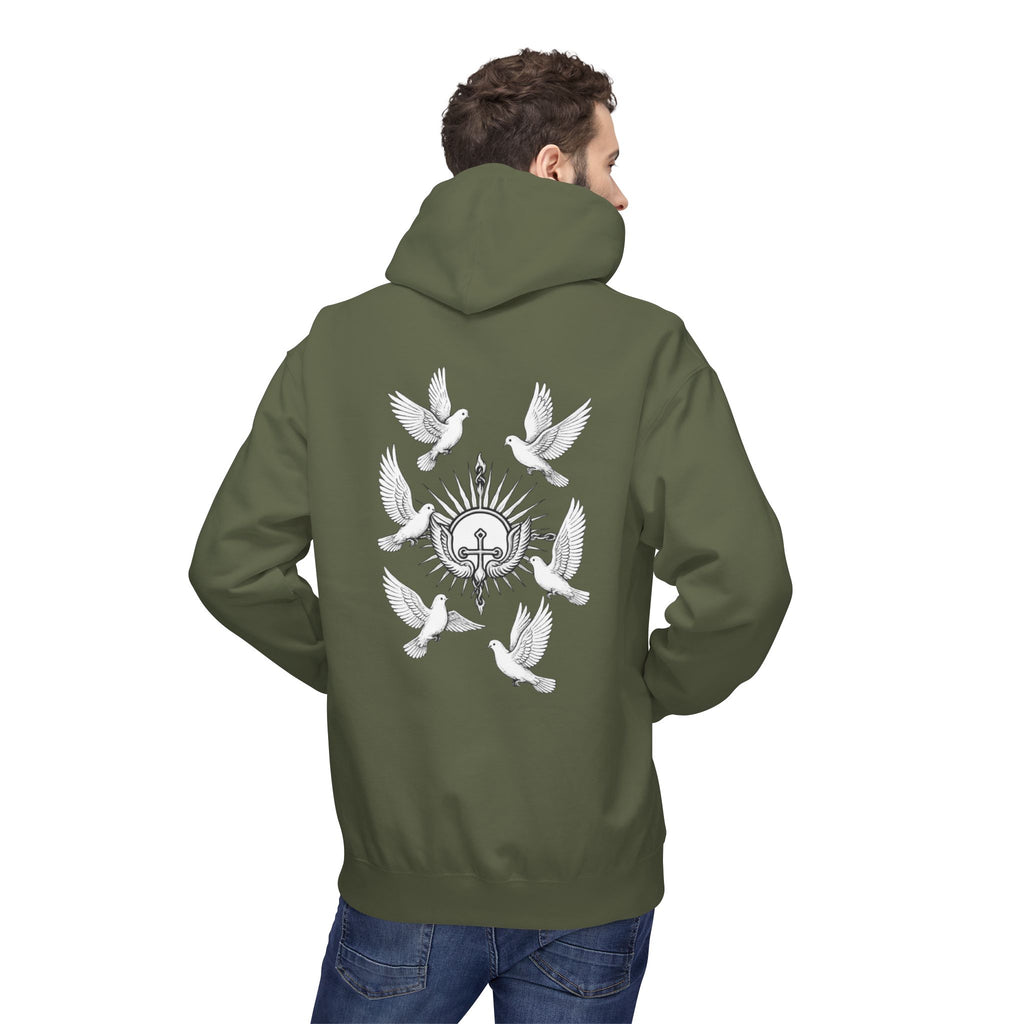 Dove Surrounded Victorium Logo Unisex Fleece Hoodie