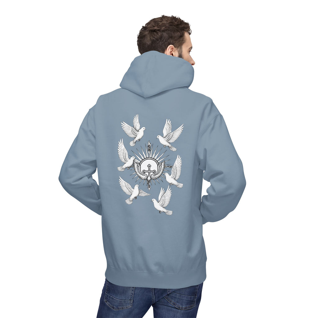Dove Surrounded Victorium Logo Unisex Fleece Hoodie
