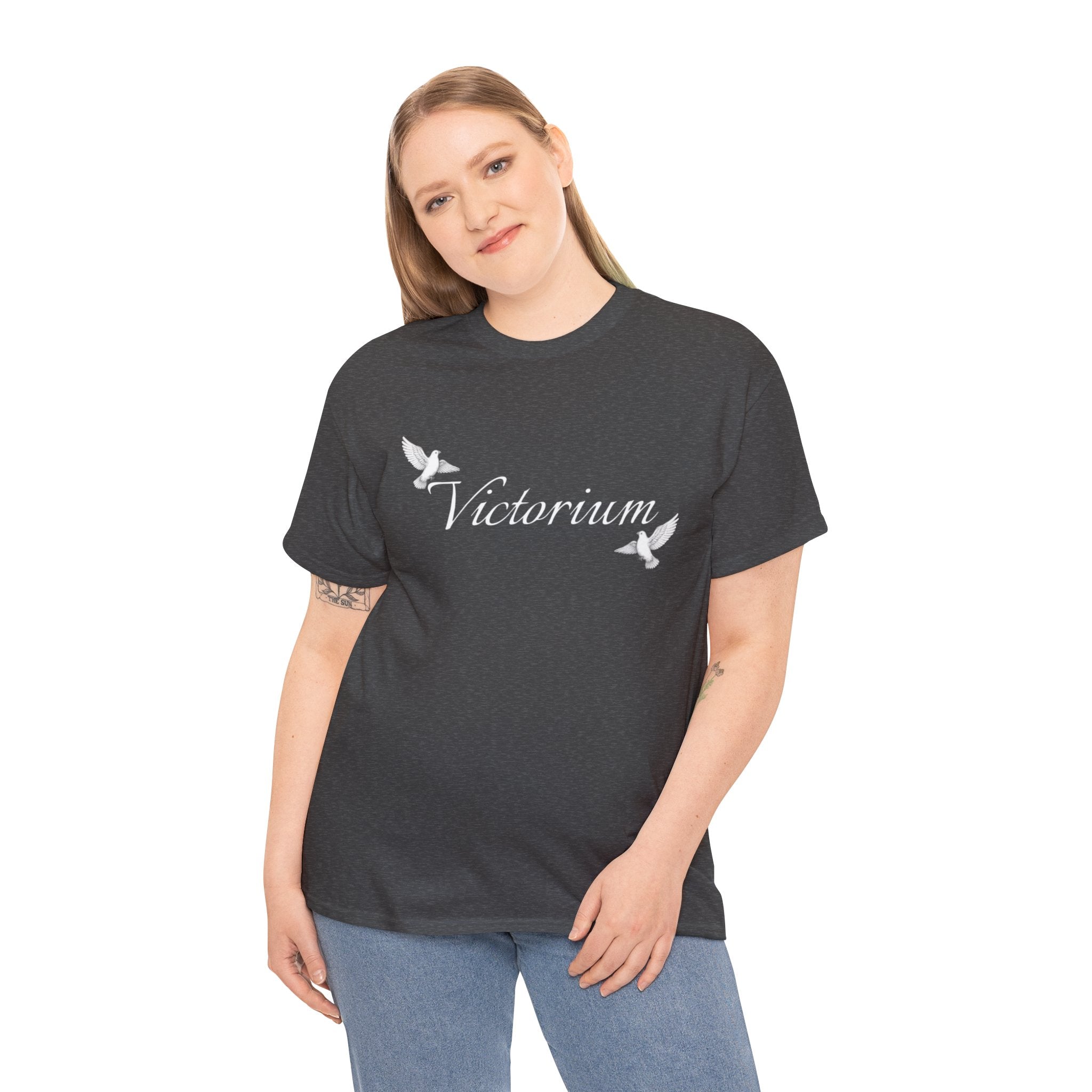 Dove Surrounded Victorium Word Logo Womens Tee