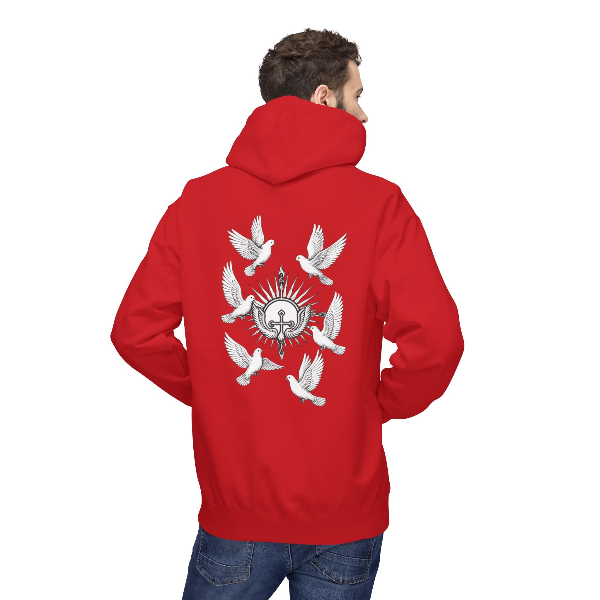 Dove Surrounded Victorium Logo Unisex Fleece Hoodie