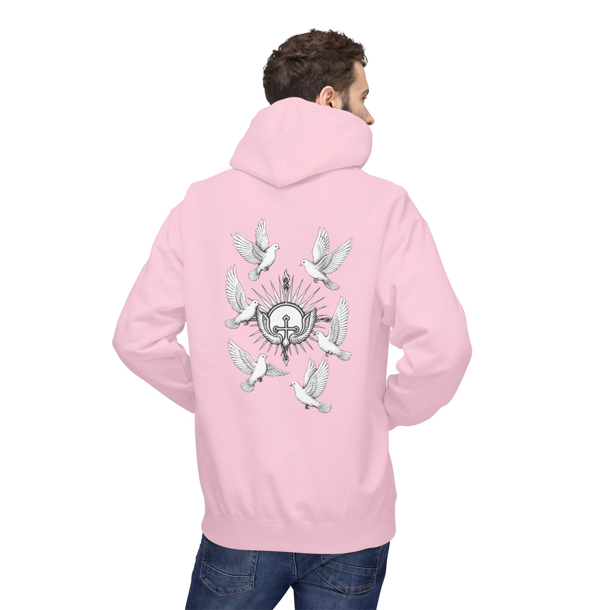 Dove Surrounded Victorium Logo Unisex Fleece Hoodie