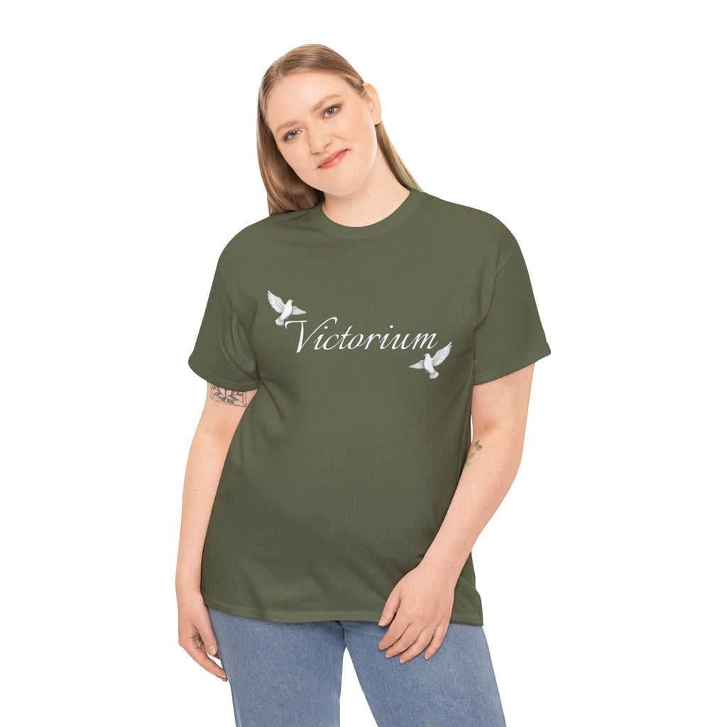 Dove Surrounded Victorium Word Logo Womens Tee