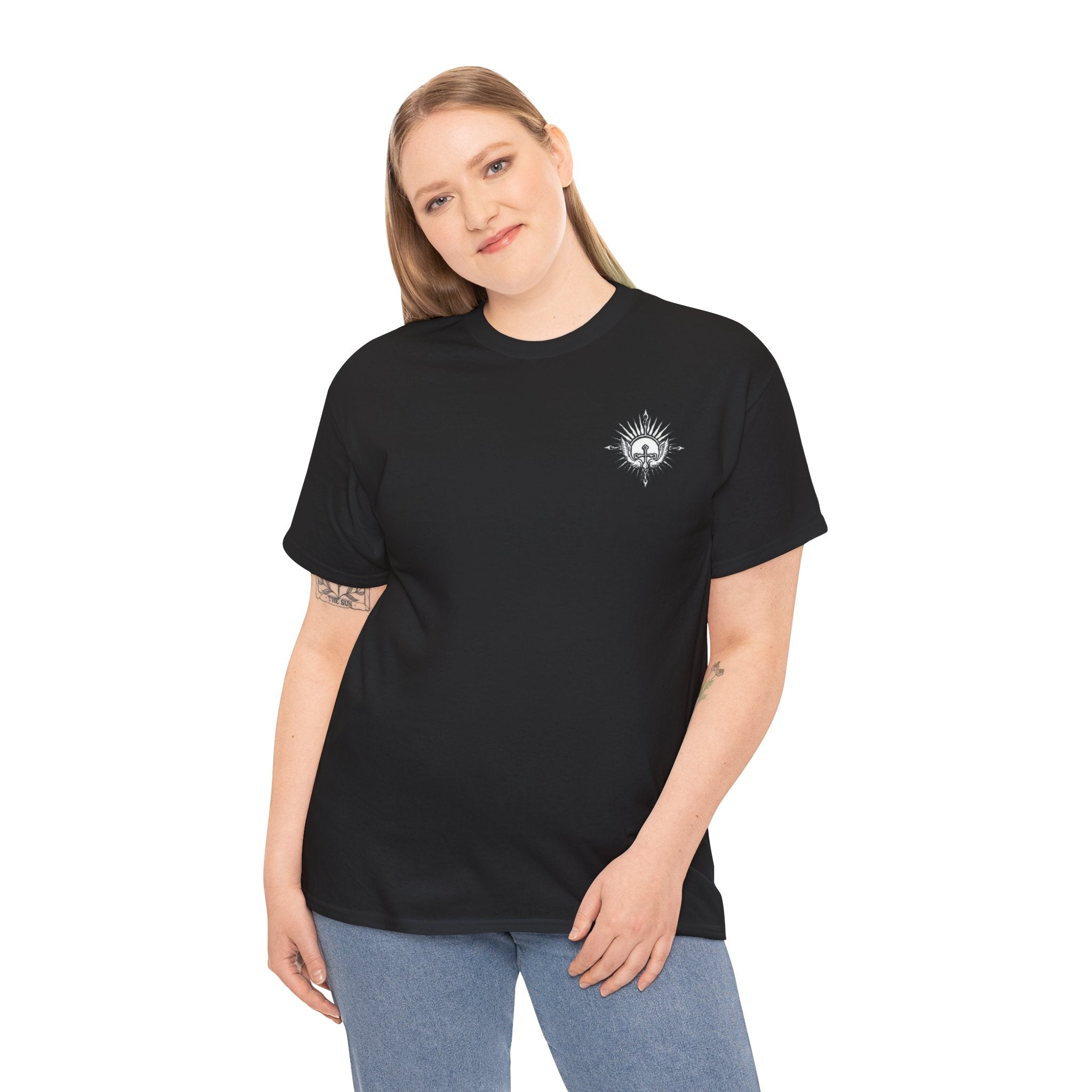 Victorium Womens Cross Tee-Shirt with Crown of Thorns