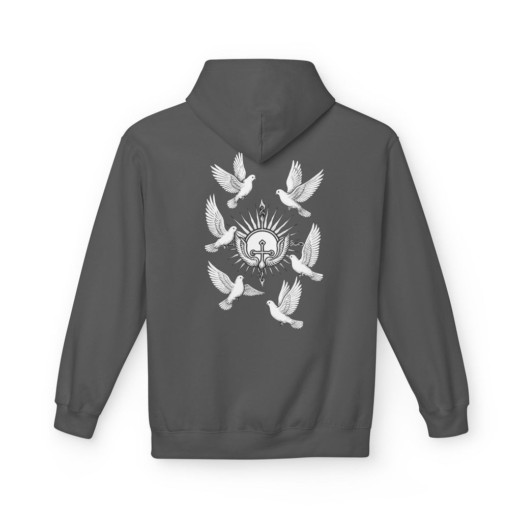 Dove Surrounded Victorium Word & Design Logo Womens Fleece Hoodie