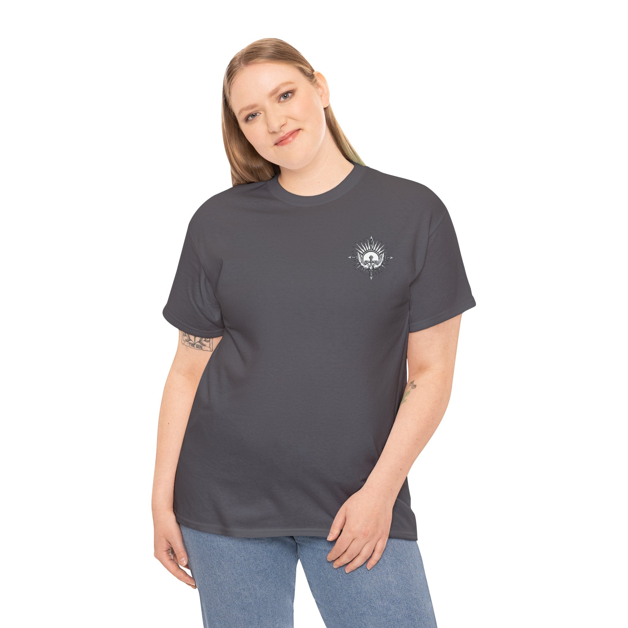 Victorium Womens Cross Tee-Shirt with Crown of Thorns