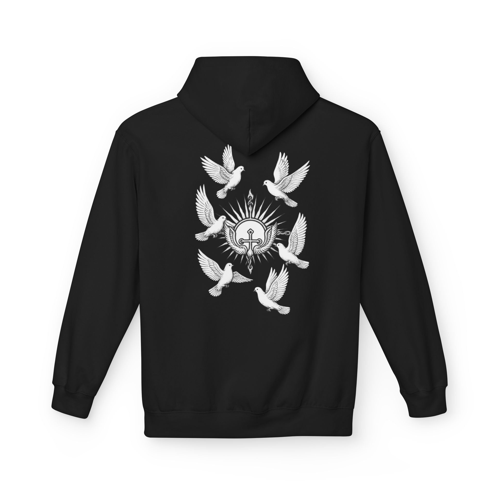 Dove Surrounded Victorium Logo Unisex Fleece Hoodie