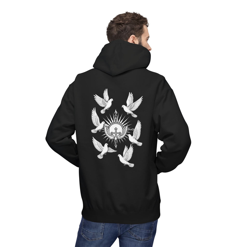 Dove Surrounded Victorium Logo Unisex Fleece Hoodie