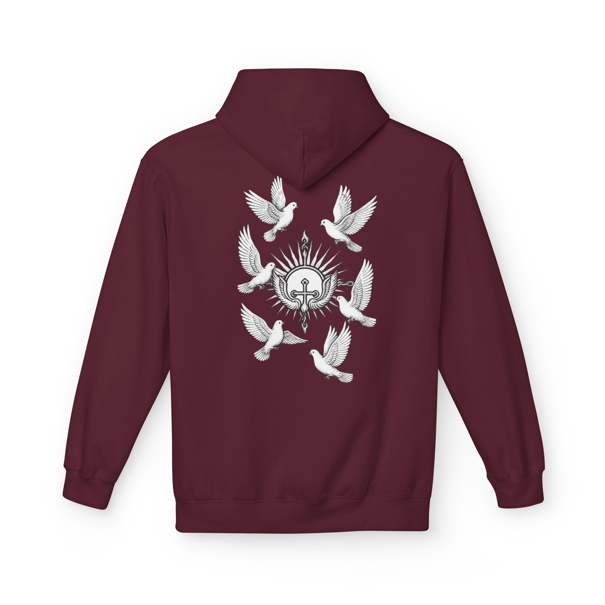 Dove Surrounded Victorium Logo Unisex Fleece Hoodie